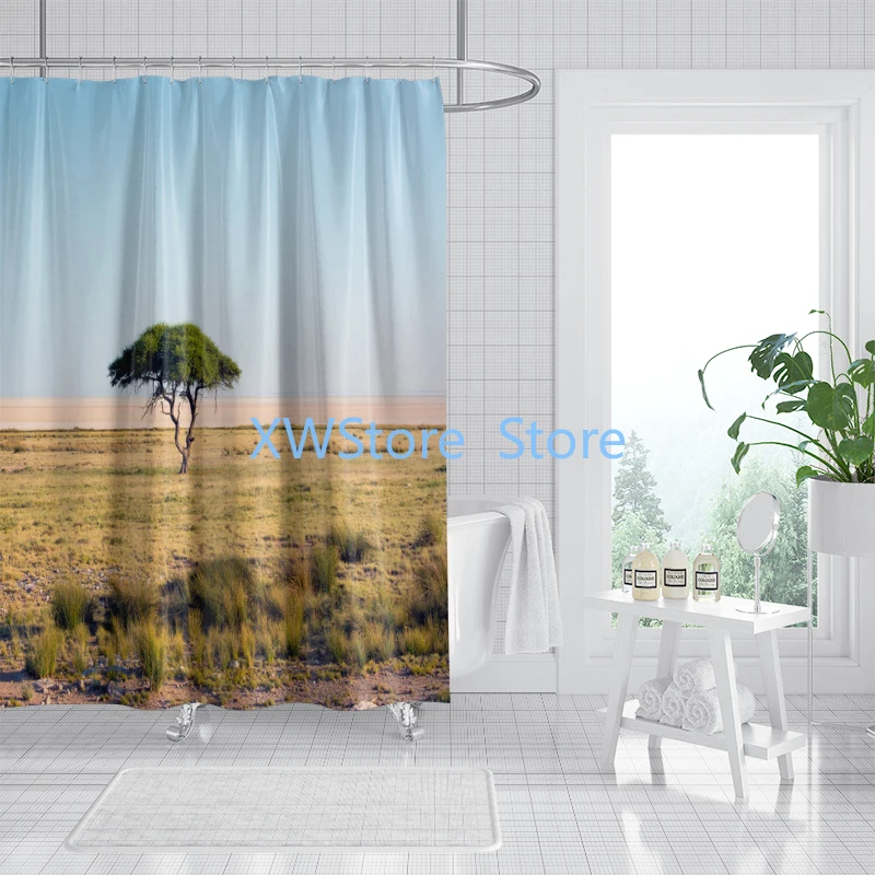

Tranquil Pastoral Scenery Poetic and Picturesque Shower Curtains Feeling The Embrace of Nature