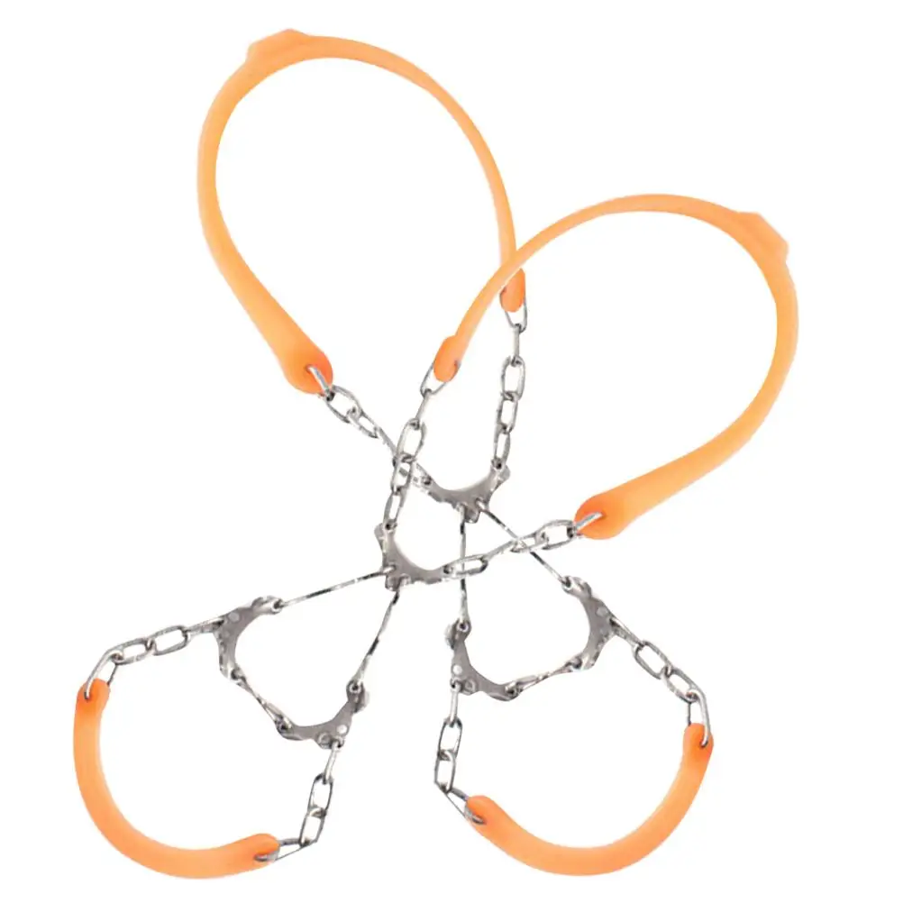 

2 Pcs Ice Crampons for Shoes Boots Non Slip Grippers Snow Cleats Chains Orange Lightweight Portable Hiking Accessories Camping
