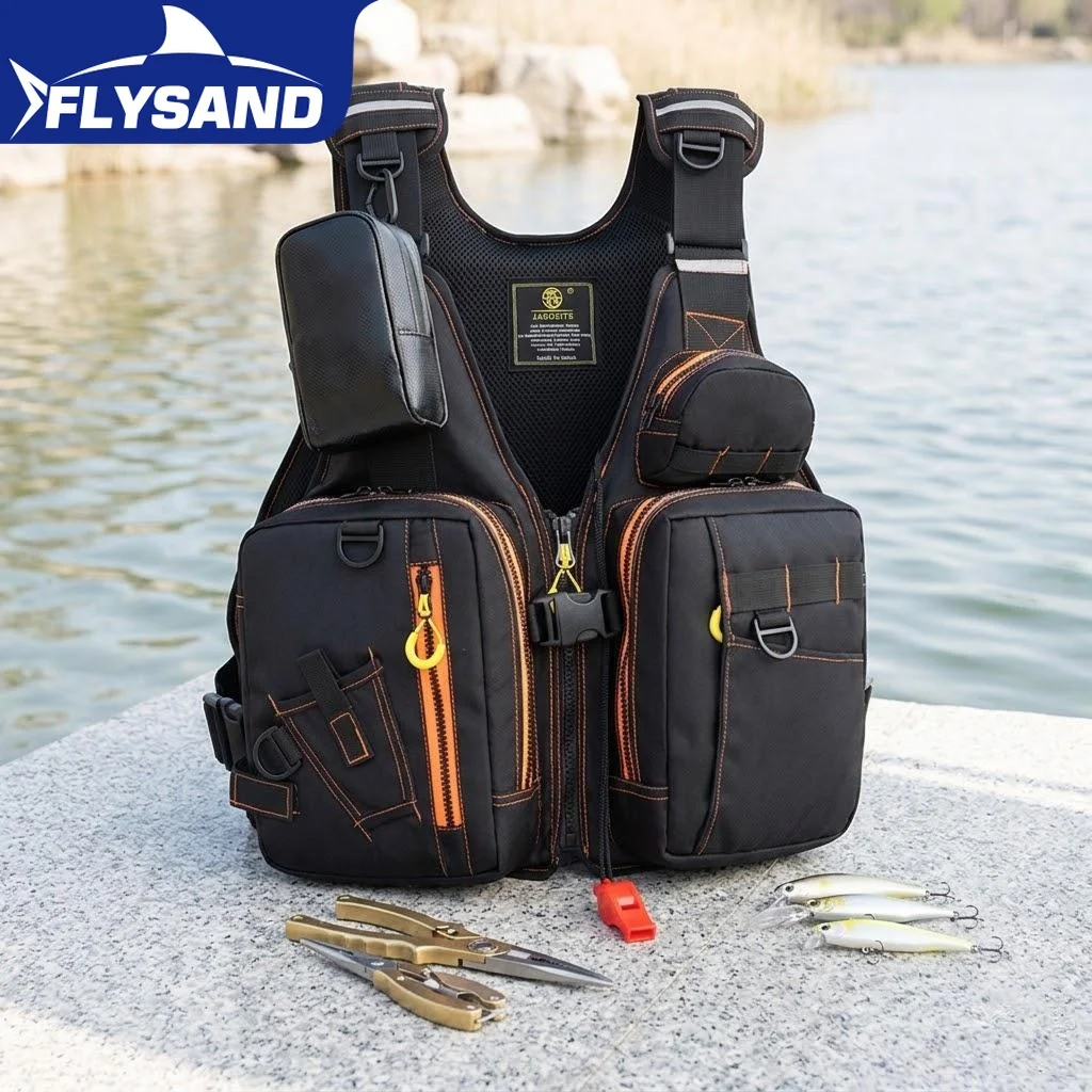 

Outdoor Fishing Life Jacket Vest MultiFunctional Safety Buoyant Multiple Pockets Storage MustHave Anglers Essential Gear