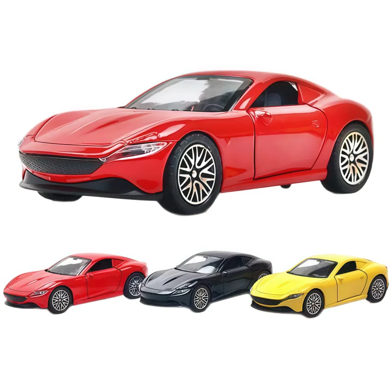 1:36 Alloy Diecast Sports Car Model, Pull Back Super Car Toy with Open Doors, Desktop Decoration Collection Gift