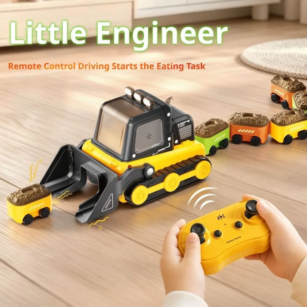 2.4G Remote Control Remote Control Car RC Bulldozer Magnetic Car Chain Interactive Toy Construction Vehicle Racing Design