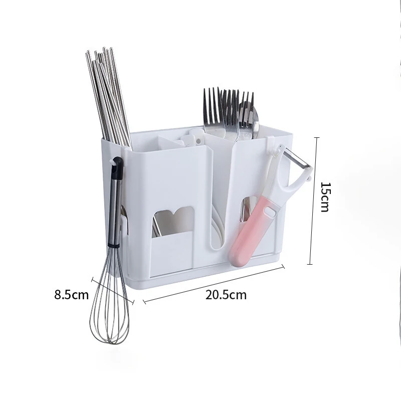 1PC Hanging Chopstick Storage Box Utensil Holder for Home Foldable Dinnerware White Pp Kitchen Cutlery view 6