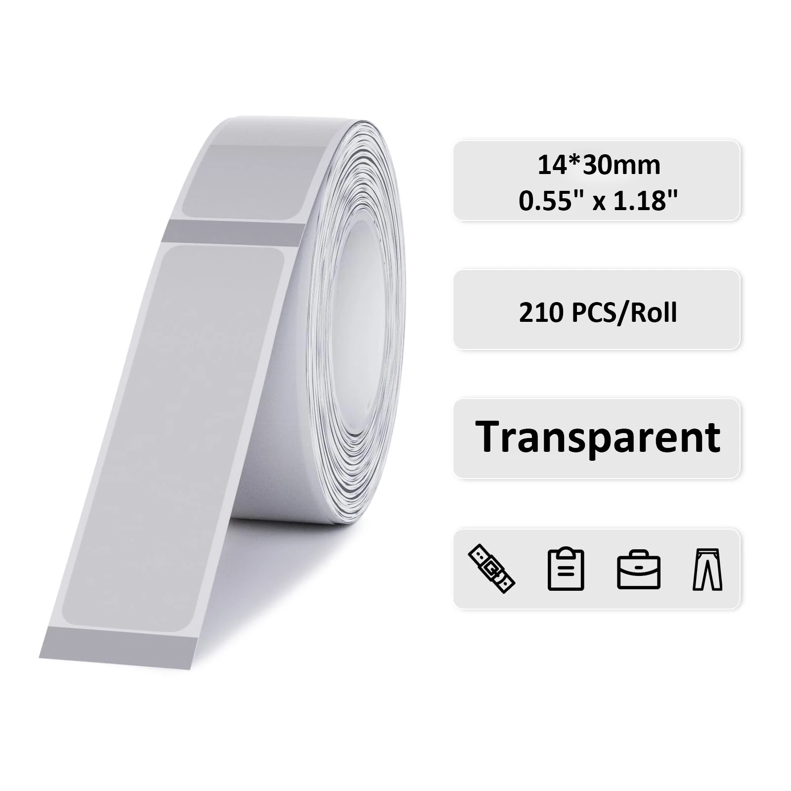 D30 Thermal Labels Tape Clear/Blue/Pink Labels 14x30mm 210/Roll Thermal Tape Waterproof for D30/P11 Kitchen/Retail/Gift Stickers