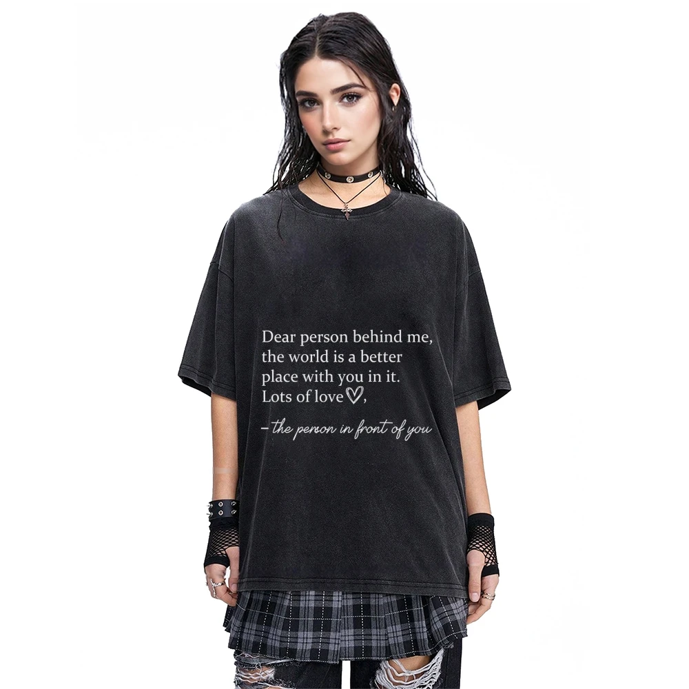 

Women's Black Cotton Y2K TeeHeartwarming Message GraphicPositive VibeTrendy Black Casual TopSoft Cotton Fabric