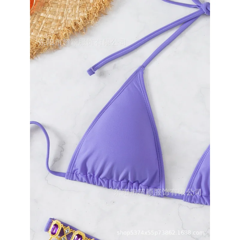 New Hot-Selling Crystal Chain Sexy Strap Halter Sexy Thong Bikini