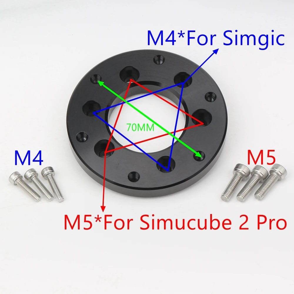 محول قاعدة عجلة القيادة للسباق إلى مسافة فتحة 70 مم/2.8 بوصة لـ SC2P Simucube 2 Pro/SIMAGIC