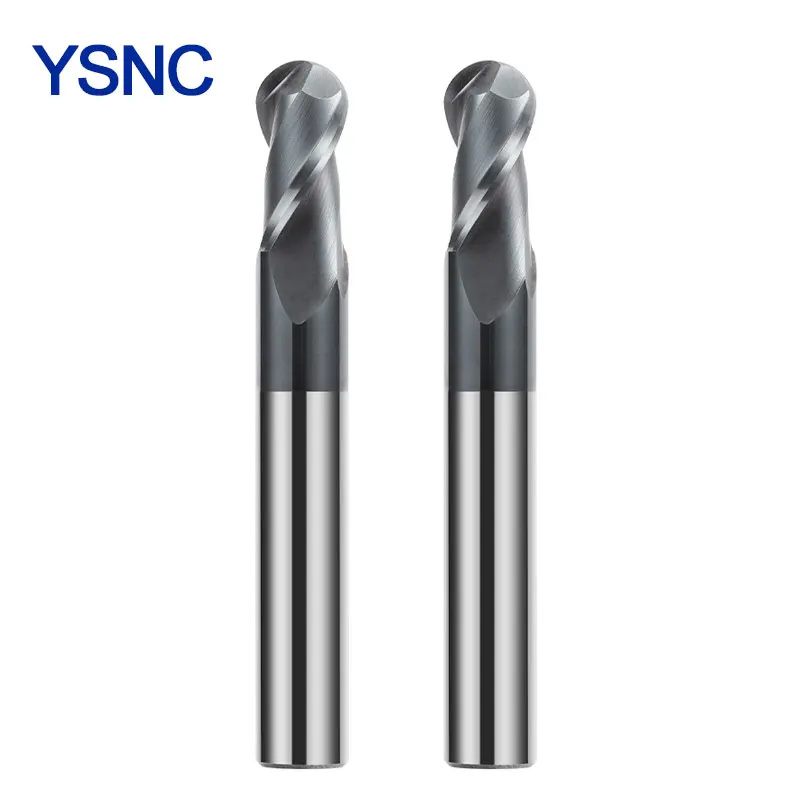 

HRC58 HRC62 Ball End Mill Tungsten Carbide Cutter CNC Router Bit Milling Tool R0.5 6 8 For Tungsten Metal Steel Machining Tool