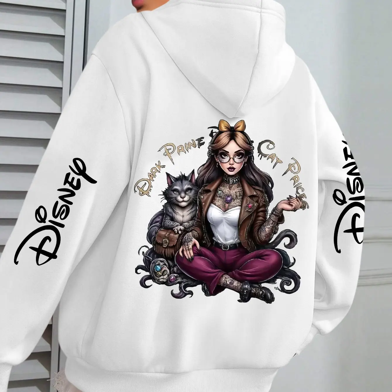 ديزني 2026 جديد الجمال والوحش القلعة طباعة الخريف/الشتاء جديد هوديي المرأة فضفاضة طويلة الأكمام الحرارية هوديي #1