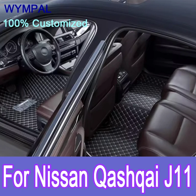 

Luxury Custom Automotive Car Floor Mats For Nissan Qashqai J11 2014 2015 2016 2017 Auto Luxury Leather Men Women Car Mats Full