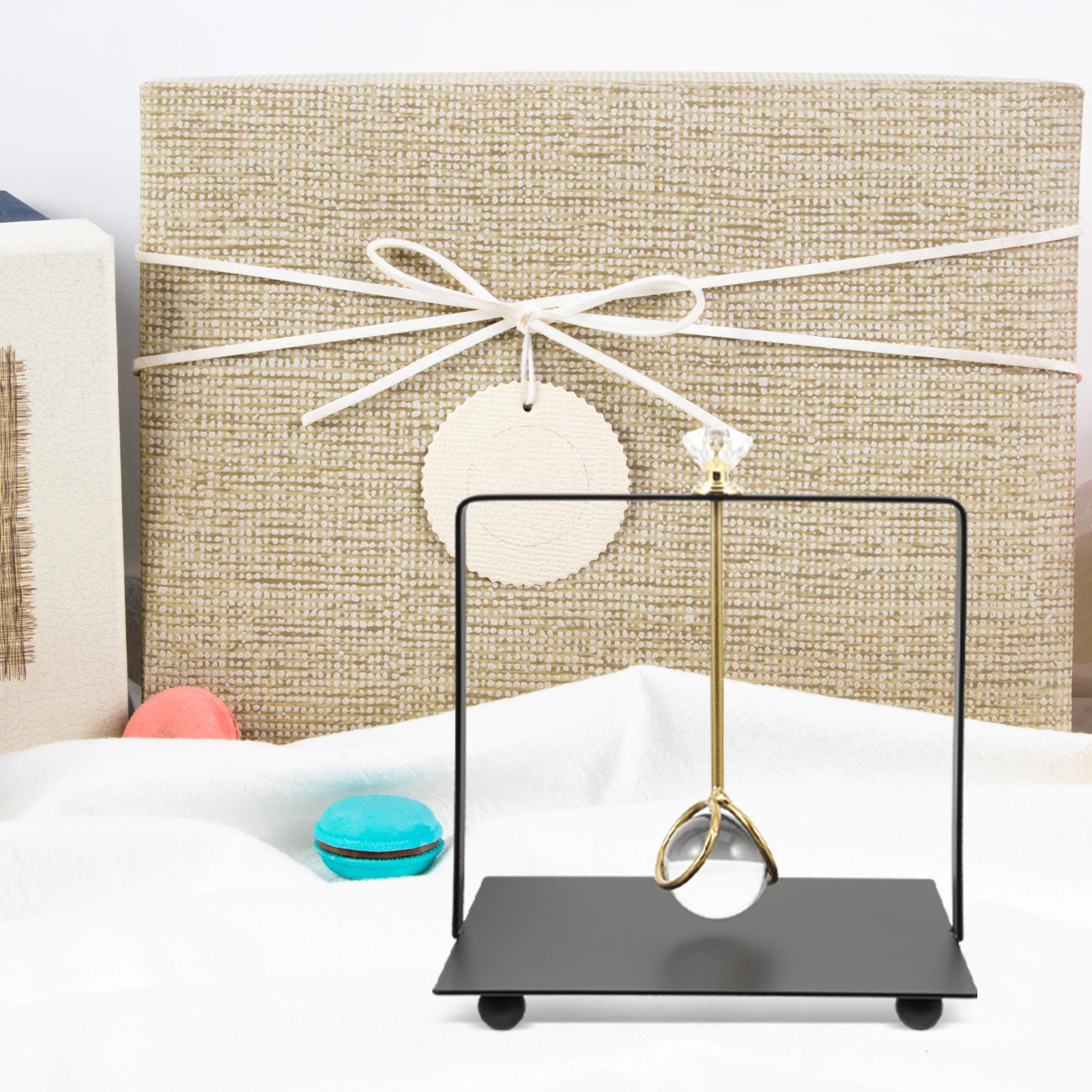 

Metal Crystal Ball Napkin Holder Black Simple Tissue Storage Rack Decorative Freestanding Kitchen Dining Room Restaurant