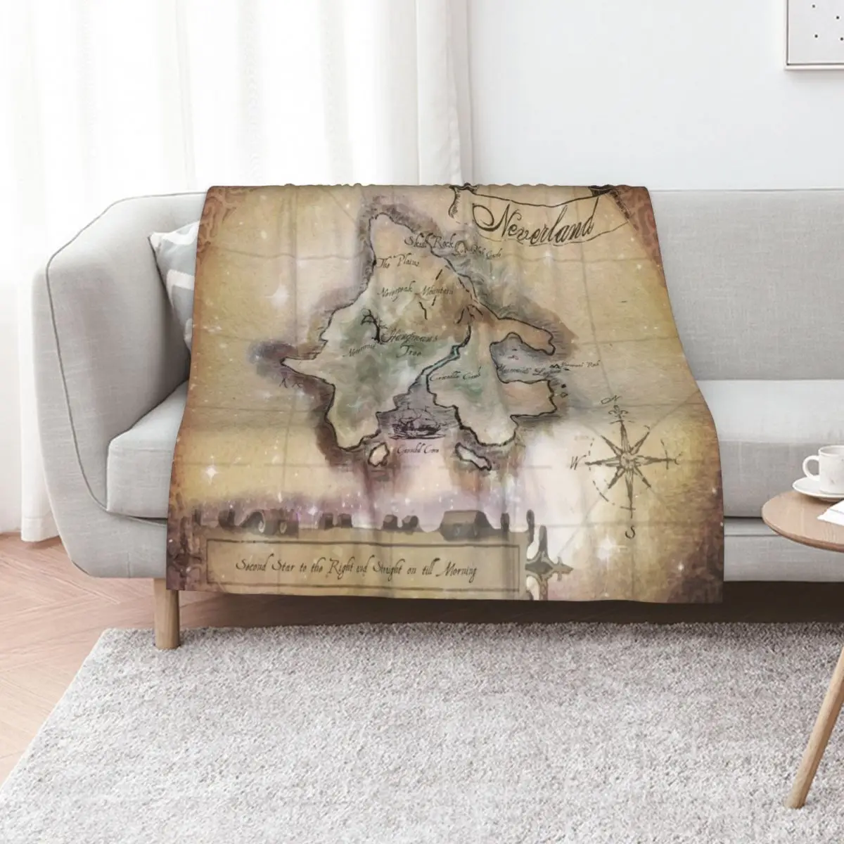 Classic Neverland Map Blanket King Size Throw Blanket Soft Hairy bed plaid Luxury Brand for sofa Cute Plaid Blankets