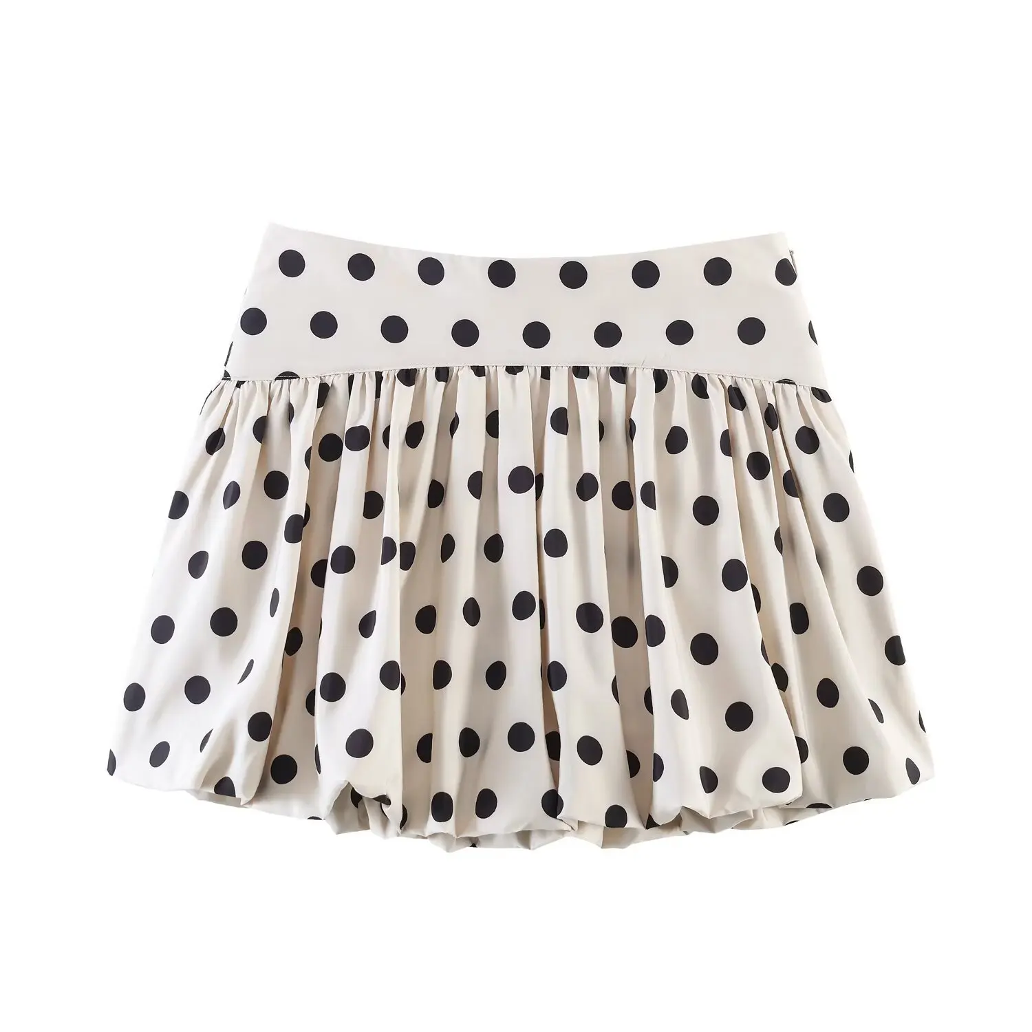 

Женская черно-белая мини-юбка в горошек с высокой талией, плиссированная, расклешенная, милая, повседневная, в нежном стиле, для весенних образов KLKX