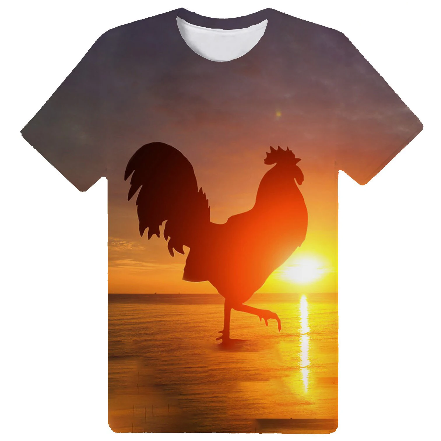 Funny Rooster 3D Print T-shirts Summer Men Woman Short Sleeve Fashion Casual Tees Streetwear Harajuku T Shirt Kids Tops Clothing