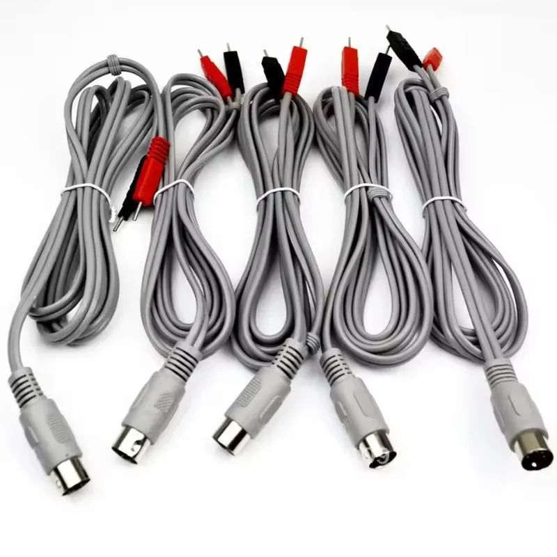 5pcs 180CM 5pin EMS Muscle Stimulator Cable Electrode Stimulation Weight Loss Device Tens Body Slimming Machine Pad Wire