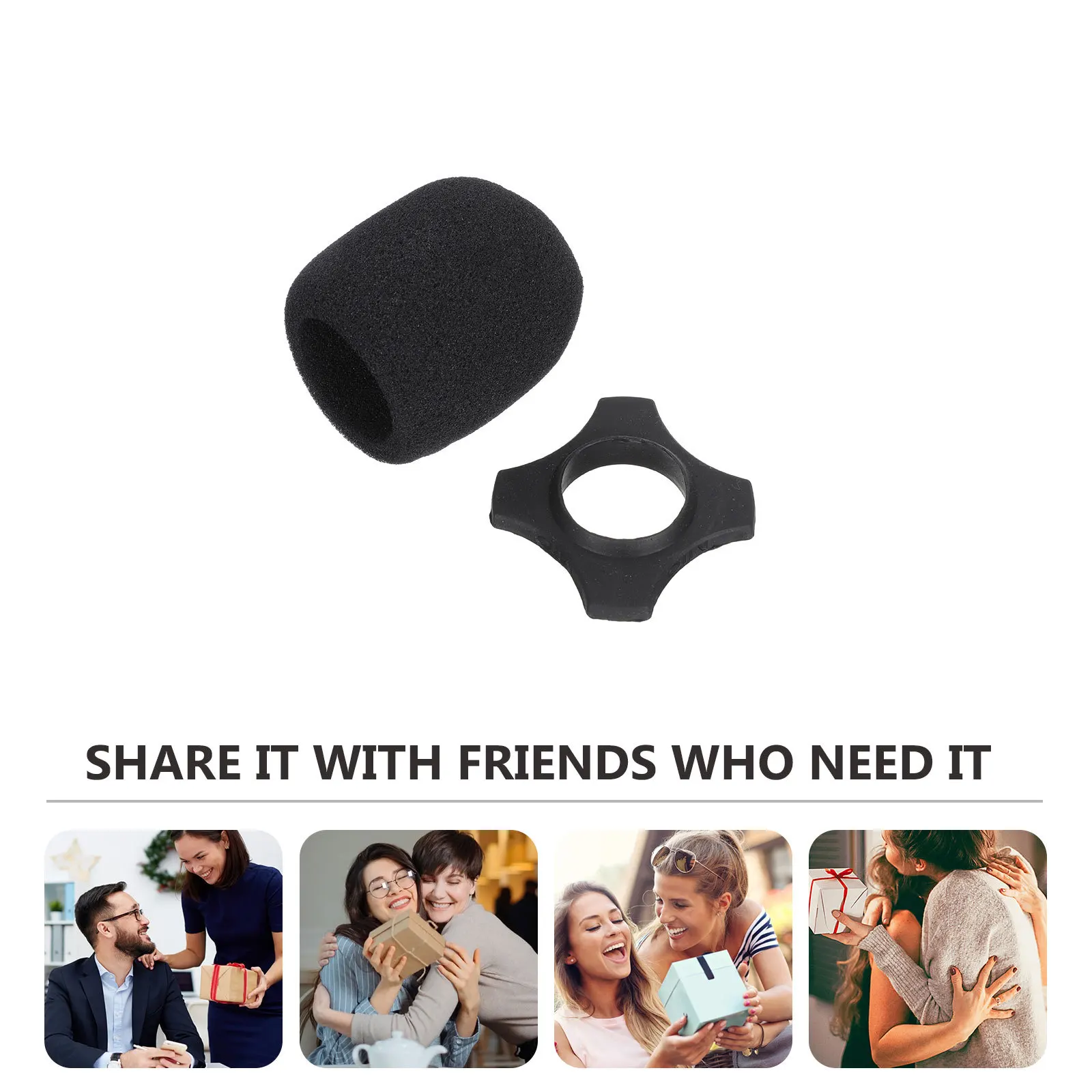 4Sets Microphone Sponge Covers Soft Elastic Noise Absorbing Mic Rubber Rings Mic Anti-Roll Protection Perfect for Stage