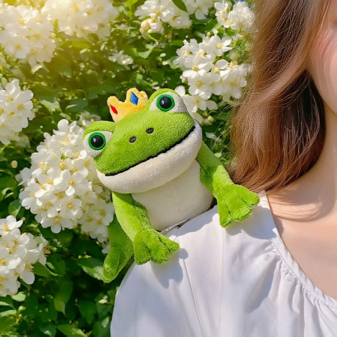 Frosch-Plüschtier, 8,9 cm, grüner Frosch, Stofftier, magnetische Schulter, Plüsch, weiche Puppe, Party, Mode, Dekor, Jungen, Mädchen, Geburtstagsgeschenke – Detail 1