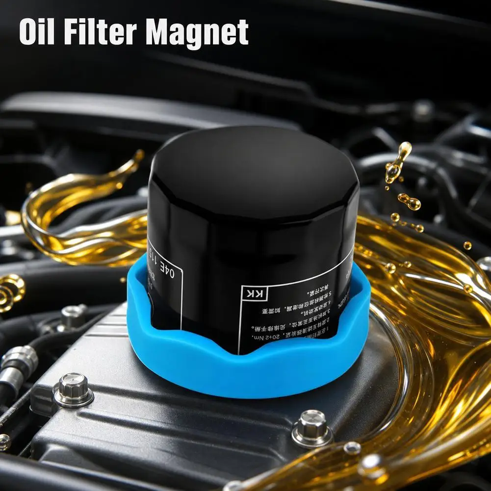 Oil Filter Magnetizer Band Heat Resistant Silicone Magnetic Strip For Car Oil Filter Capture Metal Debris Engine Protection