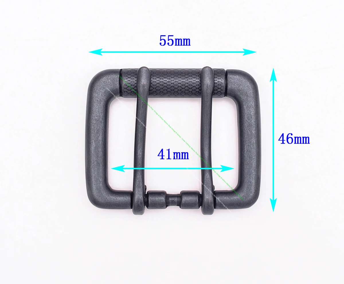 

1.5 inch Western Cowboy Men Stong Sturdy Black End Bar Double Pin Prong Clip Leathercraft Rectangular Leather Belt Buckle