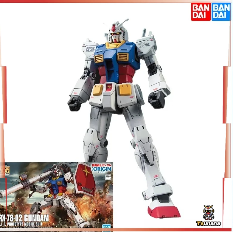 

Gundam Bandai HG 1/144 RX-78-02 GUNDAM THE ORIGIN Ver Action Figure Assembly Model Original Anime Model Toys Gifts For
