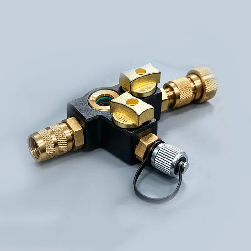 R22 R401 Dual Purpose Tool With Visual Window Dual Switch For Fluoride Adding Valve Core Replacement Vacuum Extraction