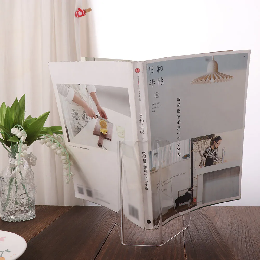 Easel Stand Acrylic Flat Plate Stand Clear 60-Degree Angle Display Easel Stand Durable Back Book Stand Picture Frame