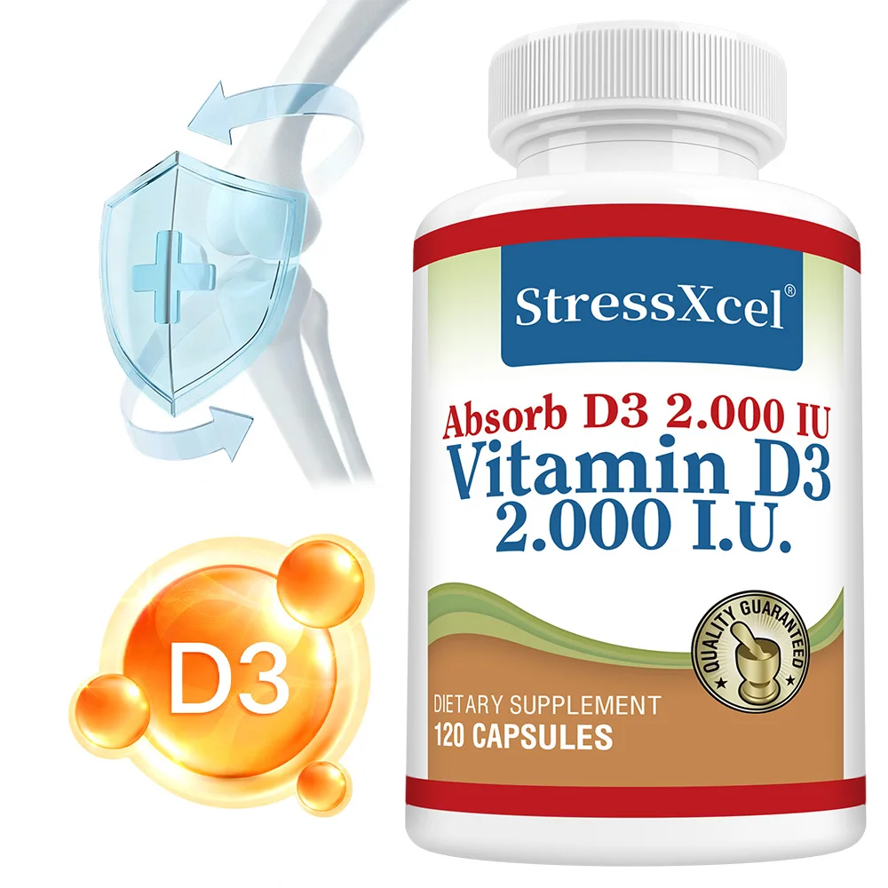 

Vitamin D3 2000IU Capsules, Promotes Healthy Muscle Function, Immune Support, and Bone Health - Non-GMO, Gluten Free