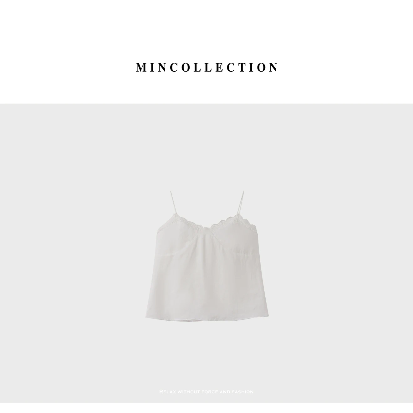 

DE Mincollection Lace Trimmed Silk Chiffon Vest Top V-Neline Standalone Women's Faion Summer Regular Fit Inner Wear