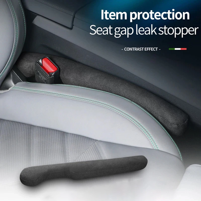 

Car Seat Side Gap Filler with Suede Material - Leakproof Seam Filling Strip, Vehicle Interior Mouldings Decoration Accessories