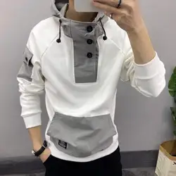 Spring and Autumn New Trendy Men's Casual Sweatshirt Hoodie Versatile Pullover Thin Slim Fit Coat