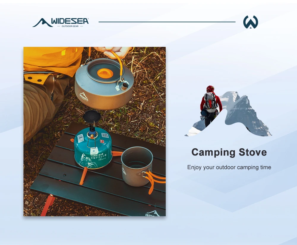 Widesea Tragbarer Camping-Gaskocher, 3300 W, ultraleicht, 92 g, Aluminiumlegierung, Rucksackkocher mit Tragetasche für Outdoor-Kochen, Hiki – Detail 7