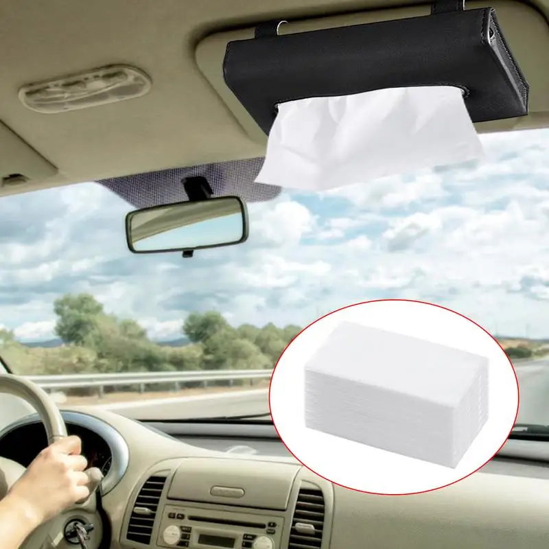 Car Paper Towels Double Layer Travel Paper Towels Napkin Holder Refill Comfortable Travel Tissue Packs Travel Facial Tissues For