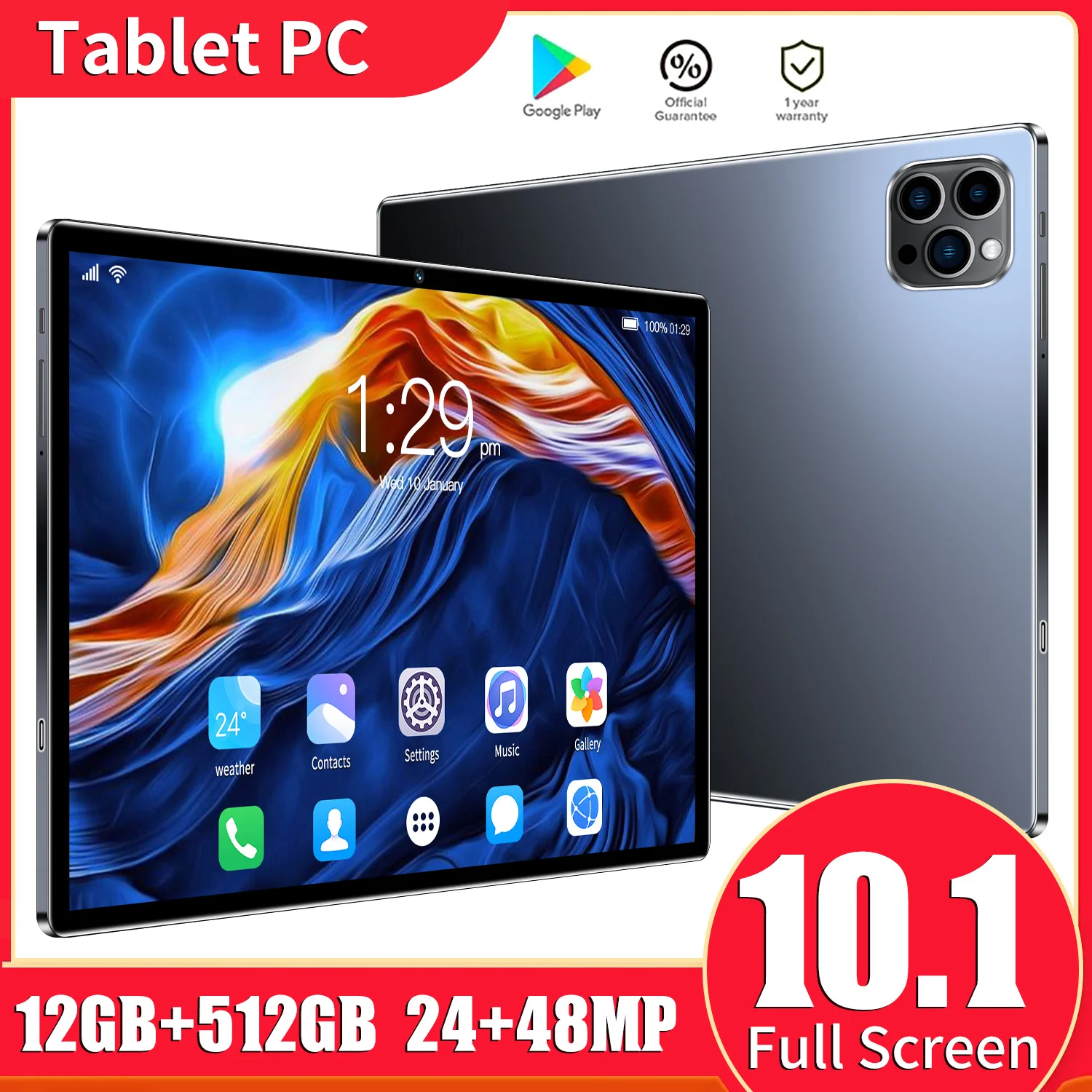 

Глобальная версия Pad 8 Pro Tablet 12G + 512G 10,1-дюймовый экран 8000 мАч Wi-Fi Tablet 4G 5G Dual Sim 48MP 10-ядерный супер-планшетный компьютер