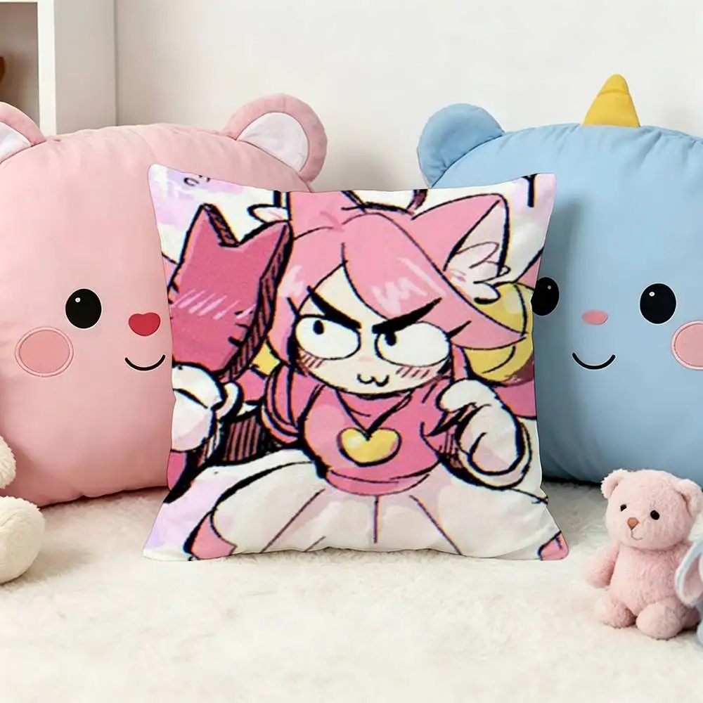 mew mew PINK Deltarune Double-Sided Printed Cushion Cover Bedroom Bedside Sofa Pillow Case