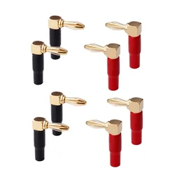 Right Angle 90 Degree 4mm Banana Plug Screw L Type for Binding Post Amplifiers Video Speaker Adapter Connector Gold Plated 4mm