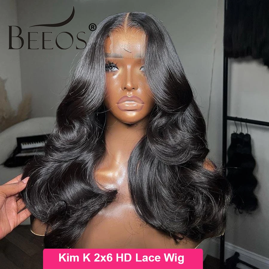 Body Wave 250% Glueless 2x6 HD Lace Closure Human Hair Wigs Wear Go Real HD Transparent Lace Frontal Wigs For Women Preplucked