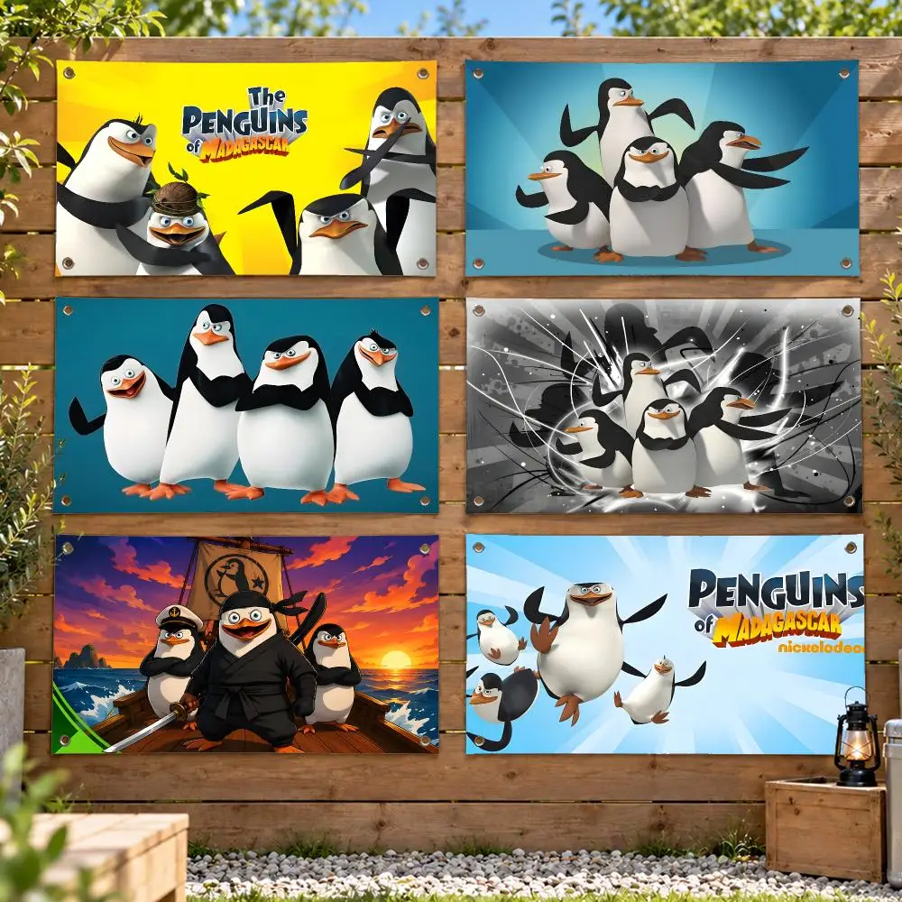 The Penguins Of Madagascar Flags Soft Skin-friendly Durable Tapestry Outdoor Party Home Living Room Bedroom Decoration