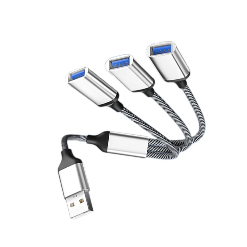 3 in 1 USB2.0 OTG Adapter USB Male Plug To 3 USB 2.0 Female OTG Extension Cable HUB Data Cable Power Adapter For PC