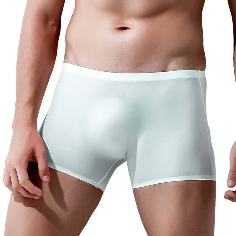 

Мужское нижнее белье из ледяного шелка, 3 шт., бесшовные ультратонкие боксеры с 3D-вышивкой на молнии, летние дышащие шорты с коротким низом.