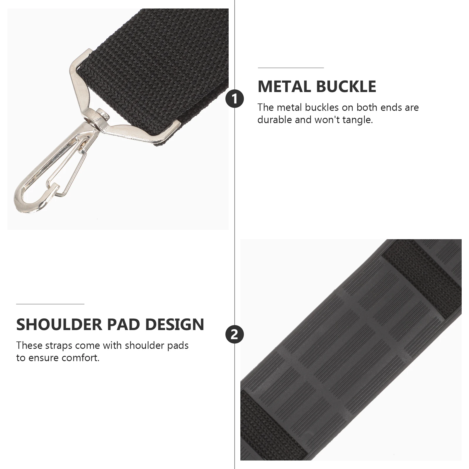 

2pcs Violin Case Strap 110cm Metal Buckle Adjustable Shoulder Pads Portable Carrying Bag for Instruments Storage