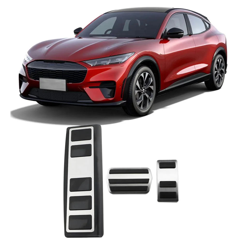 Couvercle de pédale de frein et d'accélérateur de gaz, accessoires de protection antidérapants pour Ford MACH-E 2021 2022 2023 2024 LHD