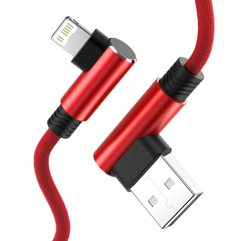 2m 3m 90 Degree Fast Charge USB Cable For iPhone 14 13 12 11 Pro Max XS XR 8 7 6 Plus SE iPad Apple Wire Data Charger Cord 2 3 m, image 10