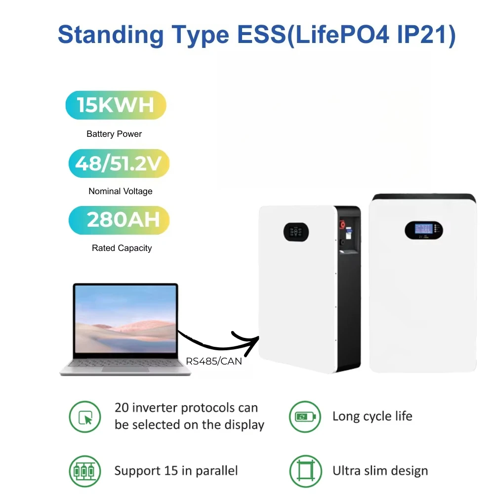 Solis 12kW 15kWh Solar Power System Hybrid Off-grid Single Phase Inverter 280Ah Battery for Backup Energy