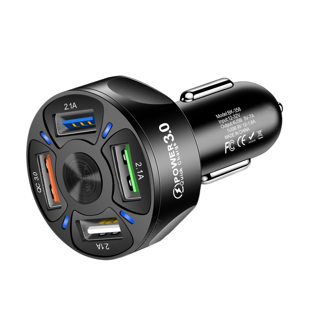 

Автомобильное зарядное устройство с портом USB Fast Charge 3.0 Автомобильное зарядное устройство QC 3.0 Fast Ca Lighter-Black