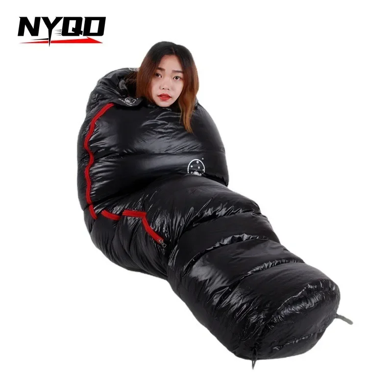 Camping Sleeping Bag Very Warm White Goose Down Adult Mummy Style Sleep Bag 4 Kind of Thickness for Autumn Winter Outdoor Travel