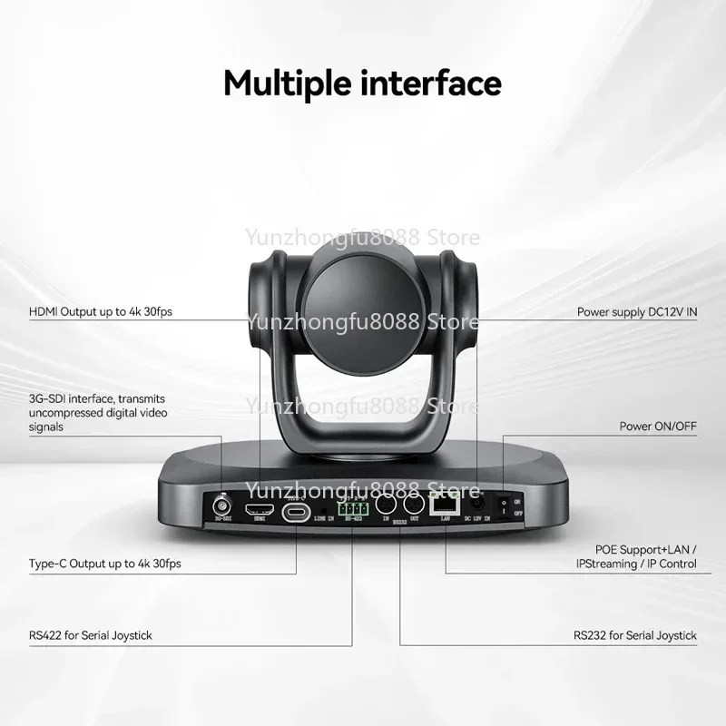 30X-NDI 3G-SDI LAN POE 4K/60FPS Broadcast Live Streaming NDI for Church Supports VMix OBS - High-Definition Video Capture Device