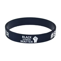 1 PC Fist BLM Black Lives Matter Silicone Wristband Adult Size
