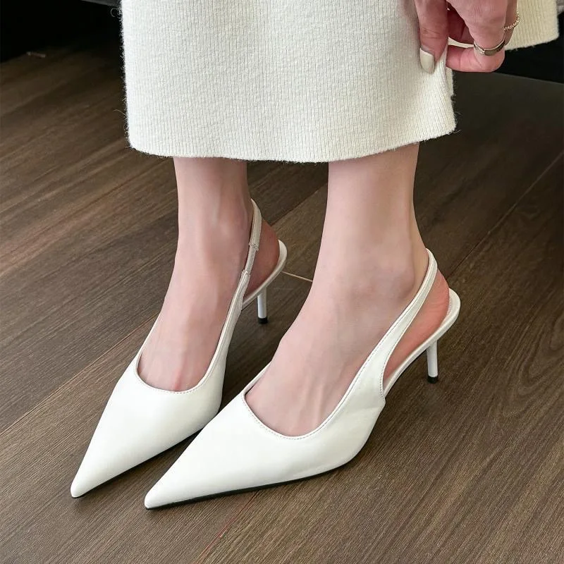 Pointed-toe Stylish Square-toe Women's Summer and Spring New Single Shoes French Backless Sandals 2026 New