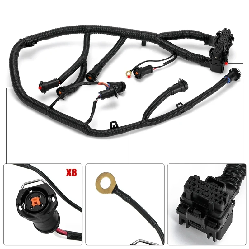 Engine Fuel Injector Module Wire Harness For Ford F-250 F-350 6.0L 2003-2007 5C3Z9D930A 5C3Z-9C891-A Replacement Parts