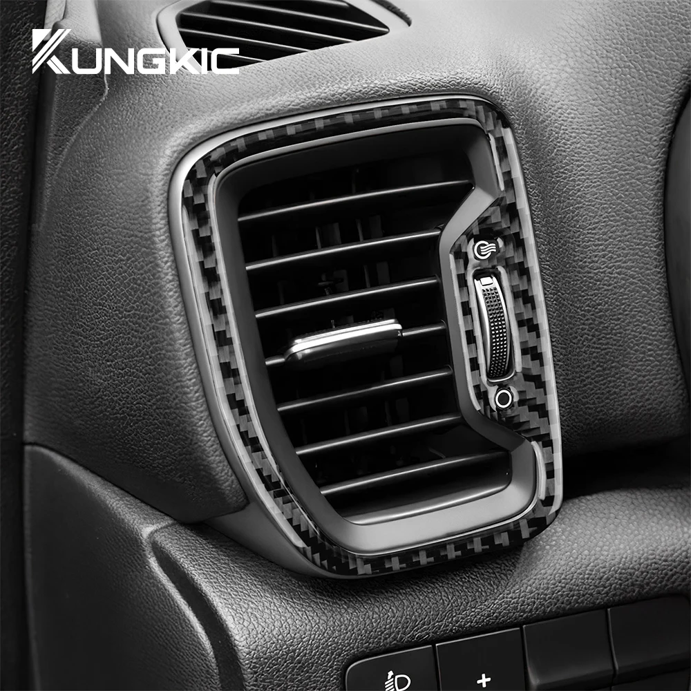 Real Soft Carbon Fiber Sticker For Kia Sportage 2017 2018 2019 LHD RHD Car Side Air Outlet Frame Interior Trim Accessories