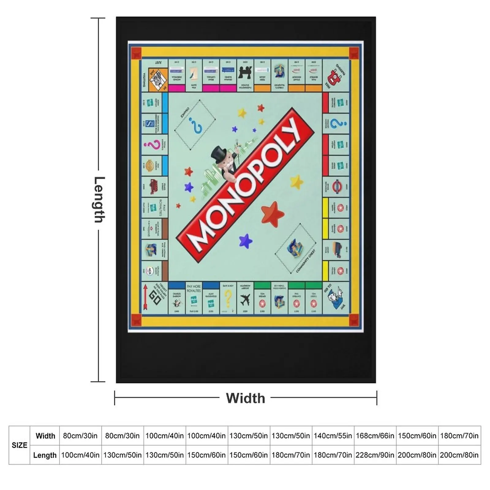 Monopoly Board Game Classic Throw Blanket Summer Beddings christmas gifts For Baby Blankets